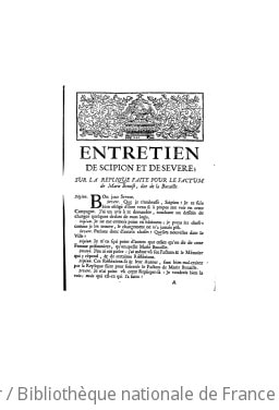 Cover of Entretien de Scipion et de Severe sur la replique faite pour le factum de Marie Benoist, dite de La Bucaille (Reprod.)