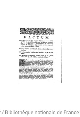 Cover of Factum pour Catherine Bedel, dite La Rigolette