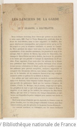 Cover of Les lanciers de la garde et le 3e dragons à Gravelotte