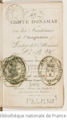 Cover of Le Comte Donamar, ou les Fantômes de l'Imagination. Vol. 2, Tomes III-IV