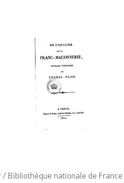 Cover of De l'origine de la franc-maçonnerie ([Reprod.])