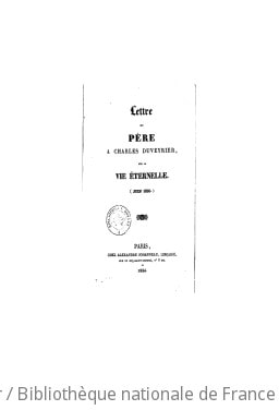 Cover of Lettre du Père à Charles Duveyrier sur la vie éternelle