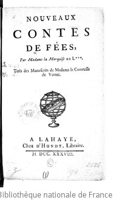 Cover of Nouveaux contes de fées , par Madame la Marquise de L***, tirés des manuscrits de Madame la comtesse de Verruë