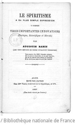 Cover of Le spiritisme à sa plus simple expression, y compris trois importantes innovations (poétique, scientifique et morale)