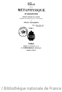 Cover of Essai sur la métaphysique d'Aristote. [Volume 1]