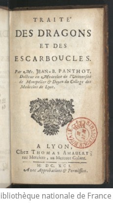 Cover of Traité des dragons et des escarboucles, par M. Jean-B. Panthot