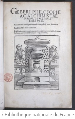 Cover of Geberi, philosophi ac alchimistae maximi, de alchimia libri tres. Ejusdem liber investigationis perfecti magisterii artis alchimicae. Iis additus liber trium verborum. Epistola item Alexandri imperatoris, qui primus regnavit in Graecia, Persarum quoque extitit imperator, super eadem re