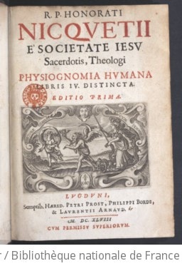 Cover of R. P. Honorati Nicquetii,... Physiognomia humana libris IV distincta, editio prima