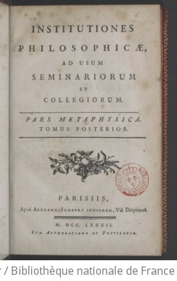Cover of Institutiones philosophicae ad usum seminariorum et collegiorum. Pars metaphysica
