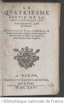 Cover of La Métaphysique, ou Science surnaturelle, par M. Scipion Du Pleix