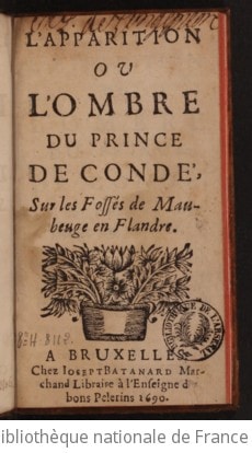 Cover of L'apparition ou l'ombre du Prince de Condé, sur les fossés de Maubeuge en Flandre