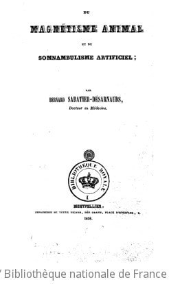 Cover of Du magnétisme animal et du somnambulisme artificiel