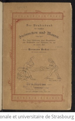 Cover of Der Bruderbund der deutschen Steinmetzen und Maurer