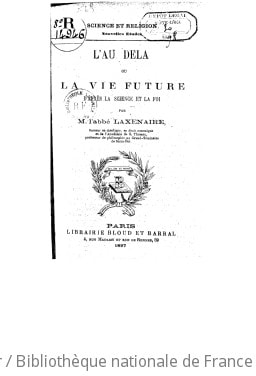 Cover of L'au-delà ou La vie future d'après la science et la foi