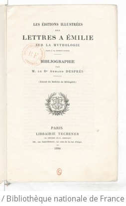 Cover of Les éditions illustrées des "Lettres à Émilie sur la mythologie" par C.-A. Demoustier