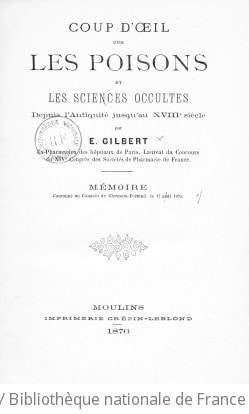 Cover of Coup d'oeil sur les poisons et les sciences occultes depuis l'antiquité jusqu'au XVIIIe siècle