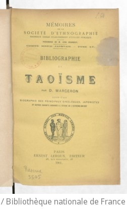Cover of Bibliographie du Taoïsme