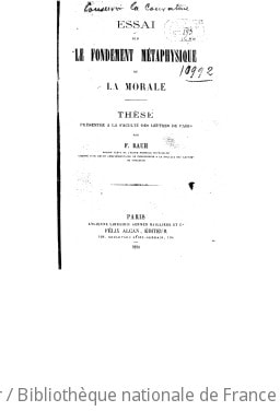 Cover of Essai sur le fondement métaphysique de la morale