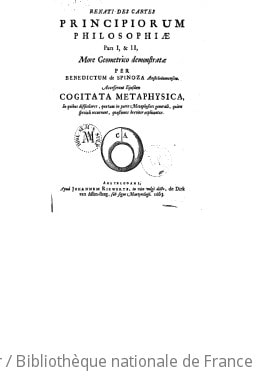 Cover of Renati Des Cartes Principiorum philosophiae pars I et II, more geometrico demonstratae , per Benedictum de Spinoza,... Accesserunt ejusdem Cogitata metaphysica