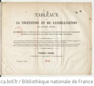 Cover of Tableaux de la végétation et de l'animalisation de l'ancien monde, ou des périodes que la végétation et l'animalisation ont suivies lors de leur apparition successive à la surface de la terre pendant les temps géologiques