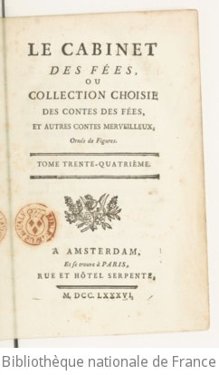 Cover of La bibliothèque des fées et des génies , recueillie par l'abbé de La Porte