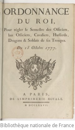 Cover of Ordonnance du Roi, pour régler le semestre des officiers, bas officiers, cavaliers, hussards, dragons & soldats de ses troupes . Du 18 octobre 1777