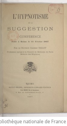 Cover of L'hypnotisme et la suggestion