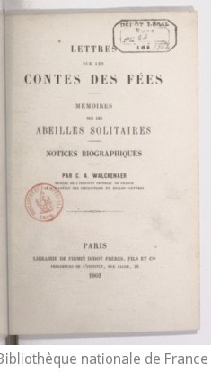 Cover of Lettres sur les contes de fées