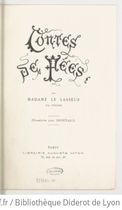 Cover of Contes de féés, par Mme Le Lasseur