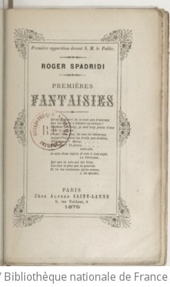 Cover of Premières fantaisies