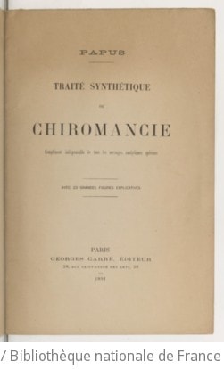 Cover of Traité synthétique de chiromancie