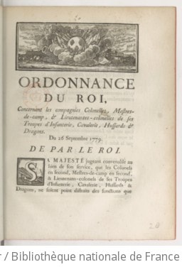 Cover of Ordonnance du Roi concernant les compagnies colonelles, mestres de camp et lieutenantes-colonelles de ses troupes d'infanterie, cavalerie, hussards et dragons