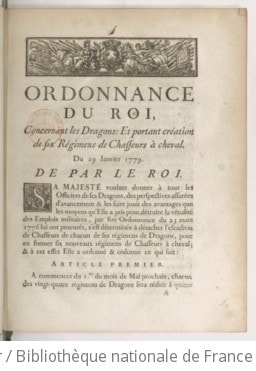 Cover of Ordonnance du roi, concernant les dragons