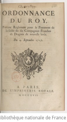 Cover of Ordonnance... portant règlement pour le payement de la solde de 6 compagnies franches de dragons de nouvelle levée