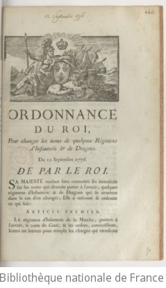 Cover of Ordonnance... pour changer les noms de quelques régimens d'infanterie et de dragons