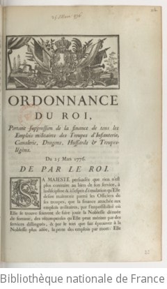 Cover of Ordonnance... portant suppression de la finance de tous les emplois militaires des troupes d'infanterie, cavalerie, dragons, hussards et troupes légères