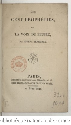 Cover of Les Cent prophéties, ou La voix du peuple , par Joseph Alphonse