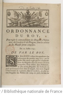 Cover of Ordonnance... pour régler le commandement des brigades d'infanterie, de cavalerie et de dragons, dont les armées de S. M. seront composées