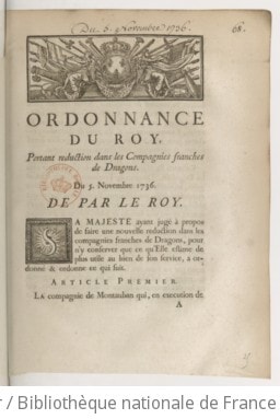 Cover of Ordonnance... portant réduction dans les compagnies franches de dragons