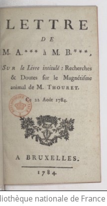 Cover of Lettre de M. A. *** à M. B. ***, sur le livre intitulé