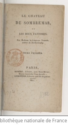 Cover of Le chateau de Sombremar, ou Les deux fantomes. Tome 1