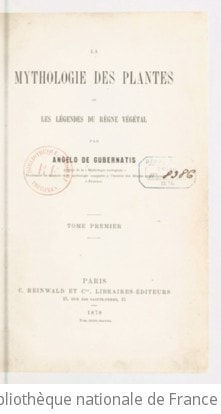 Cover of La mythologie des plantes ou Les légendes du règne végétal. Tome 1