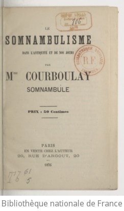 Cover of Le somnambulisme dans l'antiquité et de nos jours