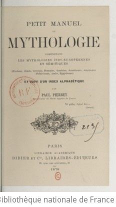 Cover of Petit manuel de mythologie