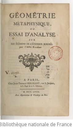 Cover of Géométrie métaphysique, ou Essai d'analyse sur les élémens de l'étendue bornée