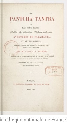 Cover of Le Pantcha-Tantra, ou Les cinq ruses