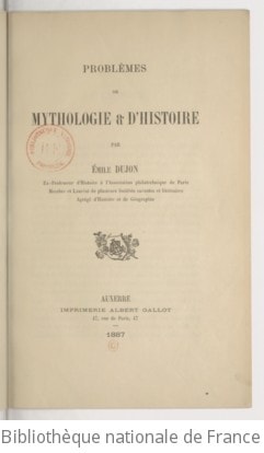Cover of Problèmes de mythologie & d'histoire