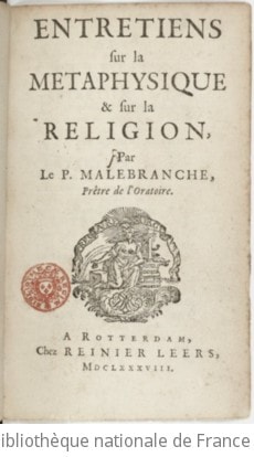 Cover of Entretiens sur la métaphysique & sur la religion , par le P. Malebranche