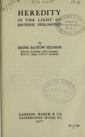 Cover of Heredity in the light of esoteric philosophy