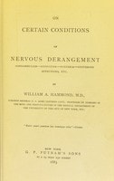 Cover of On certain conditions of nervous derangement